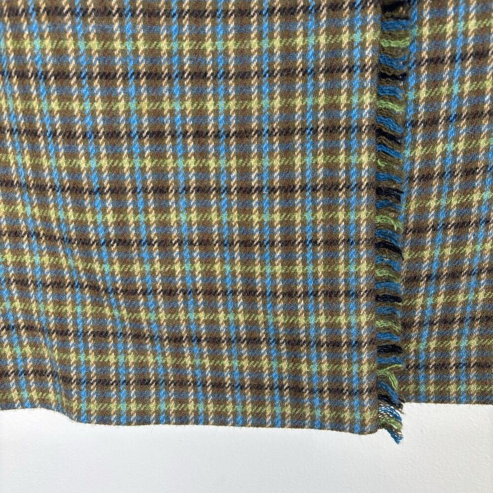 Talbots Womens 4 Fringe Trim Wool Blend Faux Wrap Skirt Green Plaid - Picture 3 of 8